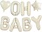 OH BABY Balloon,40 Inch Cream White Oh Baby Foil Letter Balloons,Large Baby Shower Balloon Banners for Gender Reveal Party Decoration Baby Birthdays Party Decoration